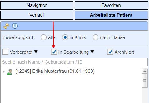 Beispiel Webclient: Nach Statusgruppen filtern